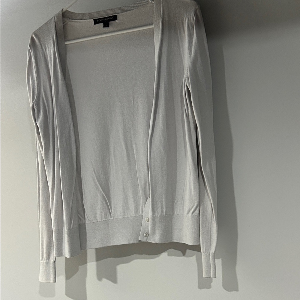 Banana Republic Light Gray Cardigan Sweater